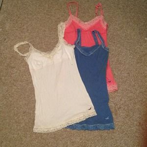 BUNDLE Hollister co tanks in pink blue and white