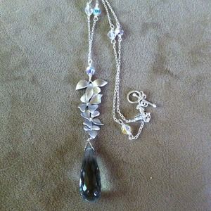 ON HOLD 32 carats aquamarine and sterling necklace