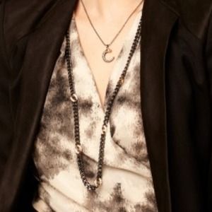 RESERVED Stella & Dot Hematite Link Chain Necklace