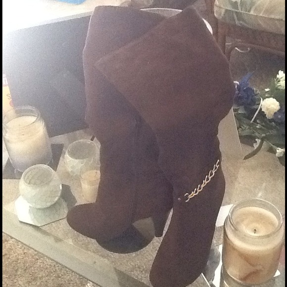 Dark brown knee high boots