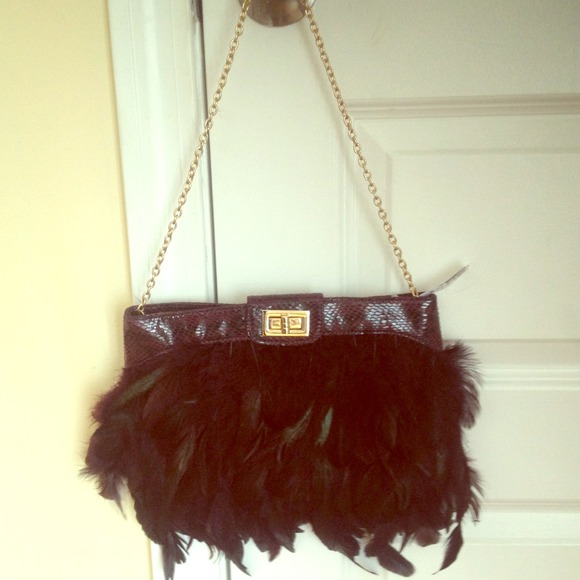 Gorgeous feather clutch RESERVED