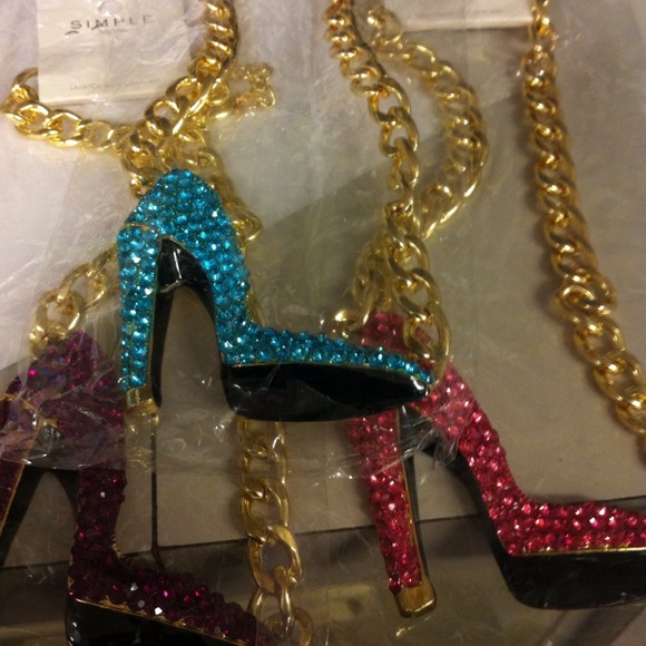 High Heel Rhinestone Necklaces