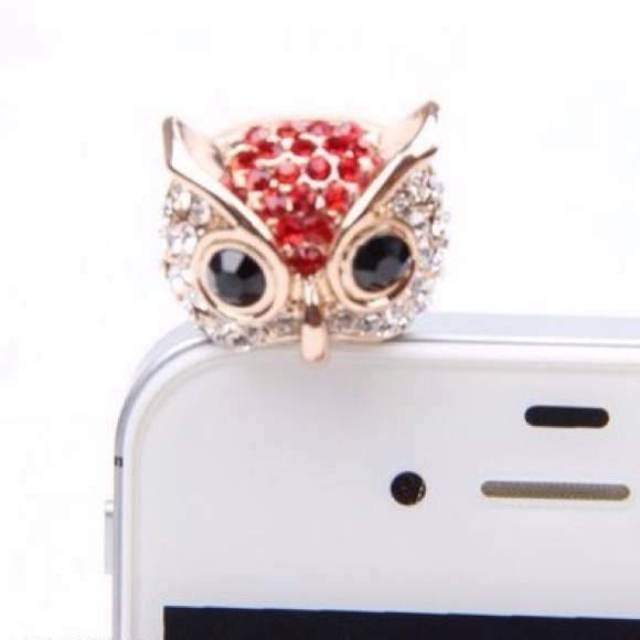 fashion  crystal owl phone dust (1psc)