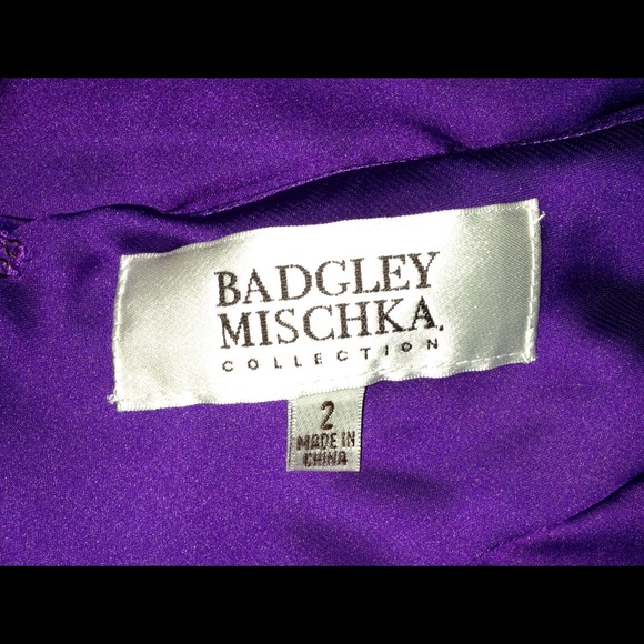 Badgley Mischka Purple Ruffled Silk Top - Picture 3 of 4