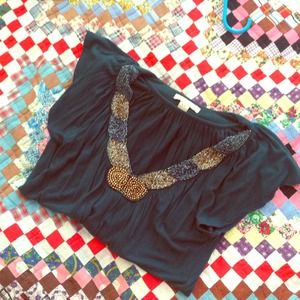 SOLD Forever 21 green beaded top