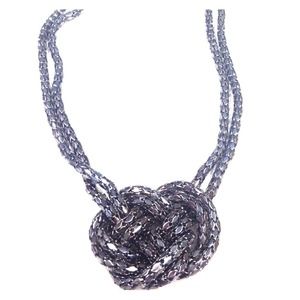 Black chained knot necklace