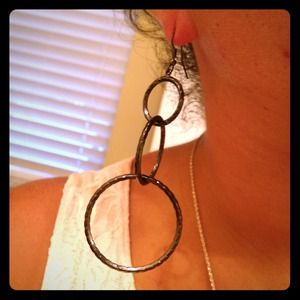 Charcoal Gray Link dangle earrings