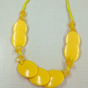Yellow beaded necklace