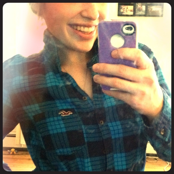 Hollister plaid long sleeve shirt .