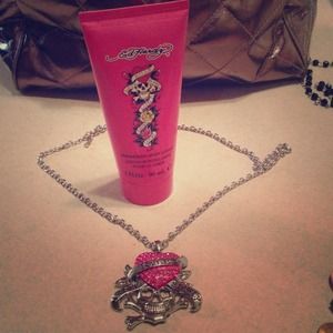 Ed hardy bundle lotion and jewlery