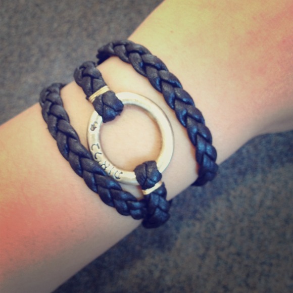 One-of-a-kind braided leather wrap bracelet