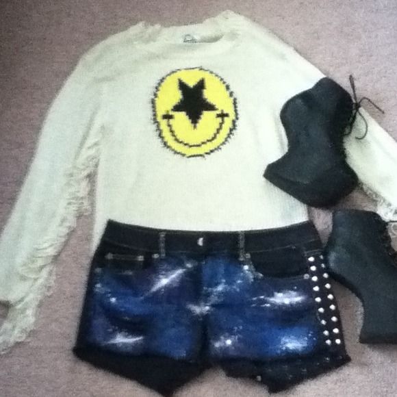 SOLD!!!Studded galaxy shorts!
