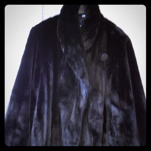 Faux fur black mink jacket ON HOLD
