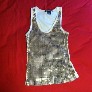 Gold sequined tank
