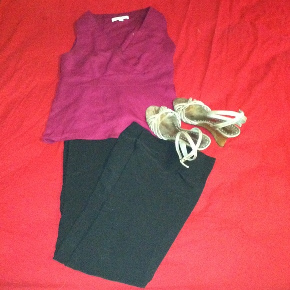 Cute office outfit! -Ann Taylor top/black pants