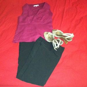 Cute office outfit! -Ann Taylor top/black pants