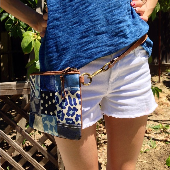 Authentic denim Coach clutch.