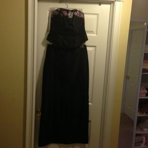 Embellished black 2 piece gown