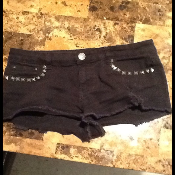 Black studded shorts