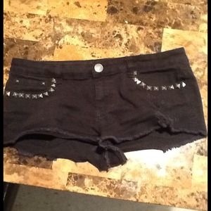 Black studded shorts