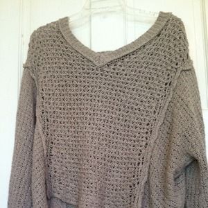 Free people tan crochet sweater