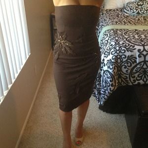 Ruth brown dress with beautiful detail.