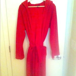 Lands end red hooded robe