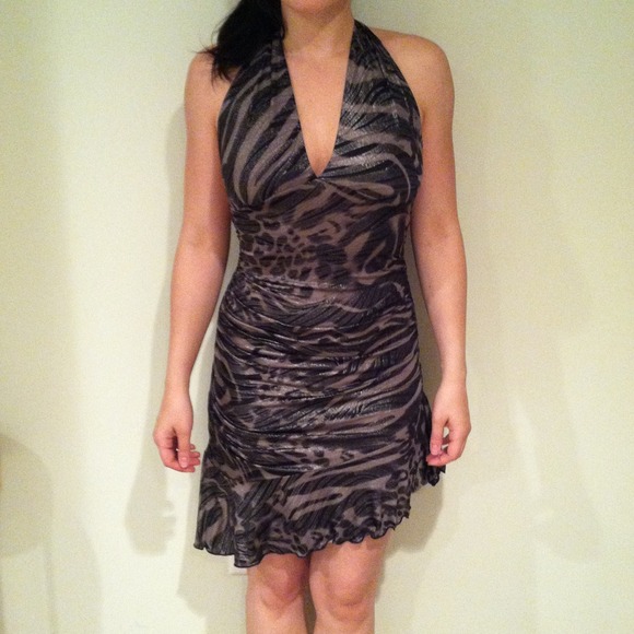 Black/gray animal print dress