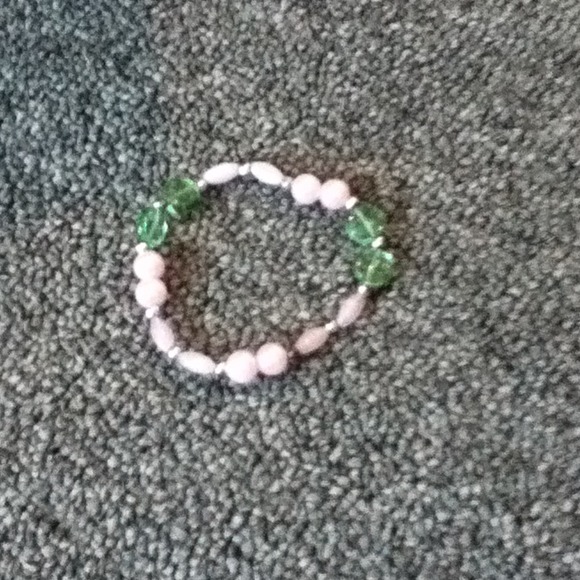 Pink and green bracelet.