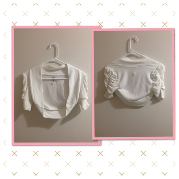 White Ruched Cardigan - Picture 2 of 2