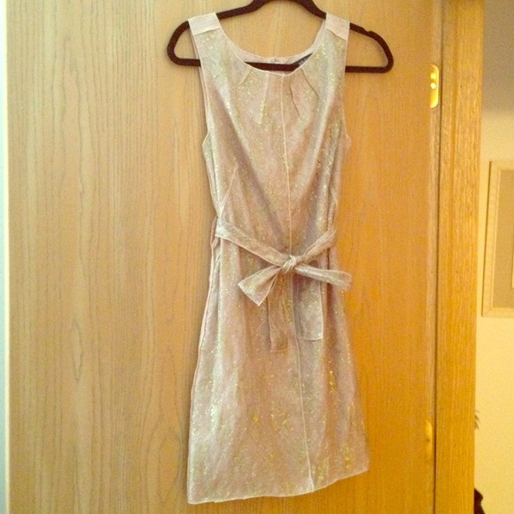 Pink & Gold Lace Sheath Dress