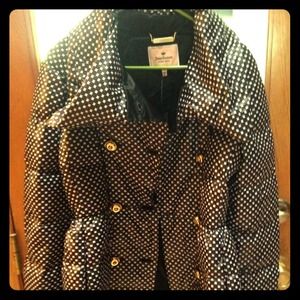 Juicy couture black dot puffer coat