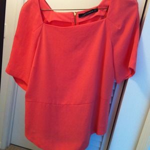Zara woman coral blouse