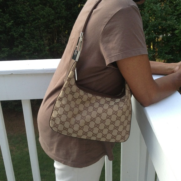 AUTHENTIC Brown Double G Canvas Tote