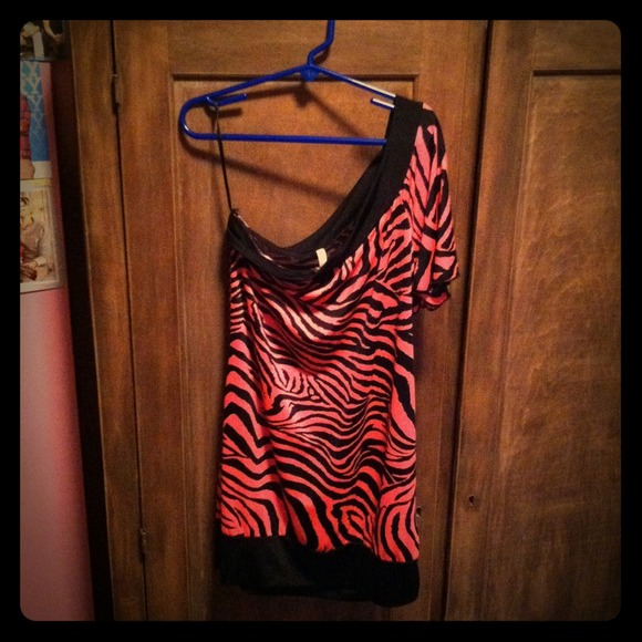 Tiger print off the shoulder top