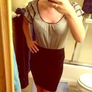 Ruffled sleeve stripe nautical shirt