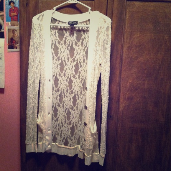 See through lace cardi