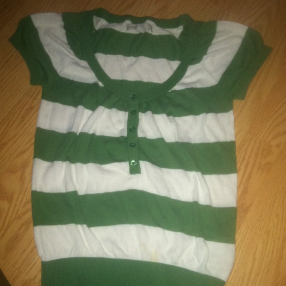 Green + white sweater shirt