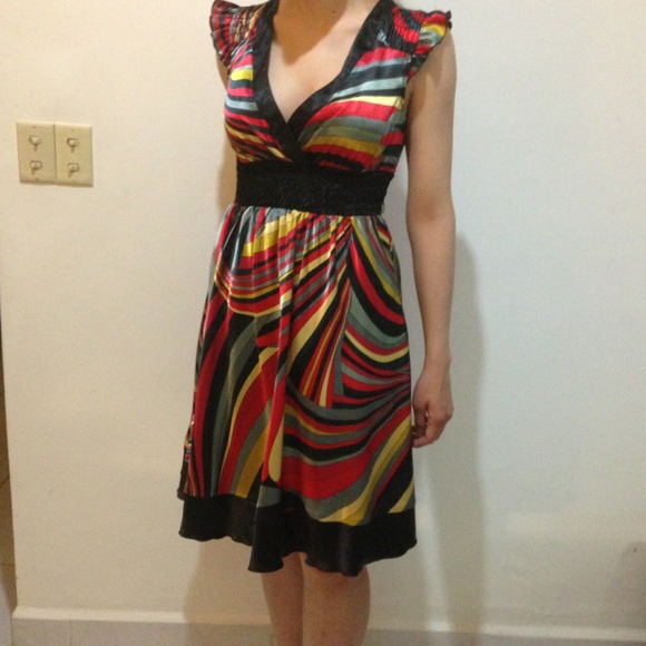 Silky Multicolored XOXO Dress - Picture 1 of 2