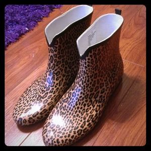 Cheetah print booties
