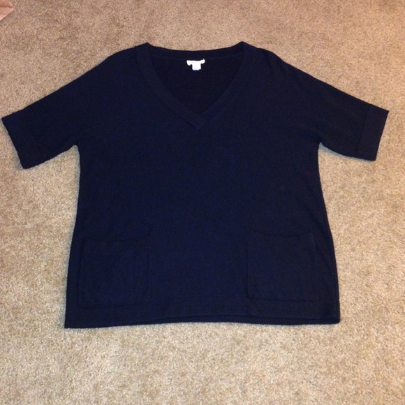 CHICOS short sleeve black sweater NWOT