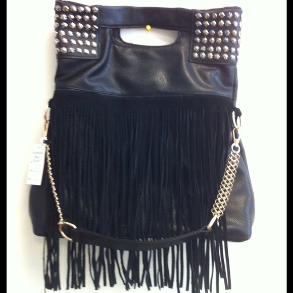 👣Sold👣Black Fringe tote - Picture 1 of 2