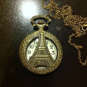 Eiffel tower watch necklace