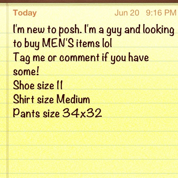 Looking for men's items!