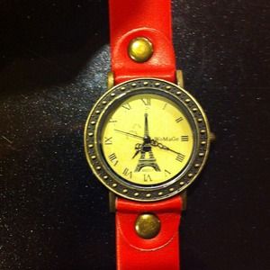 Red Eiffel Tower watch