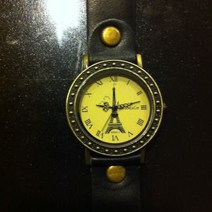Black Eiffel Tower watch