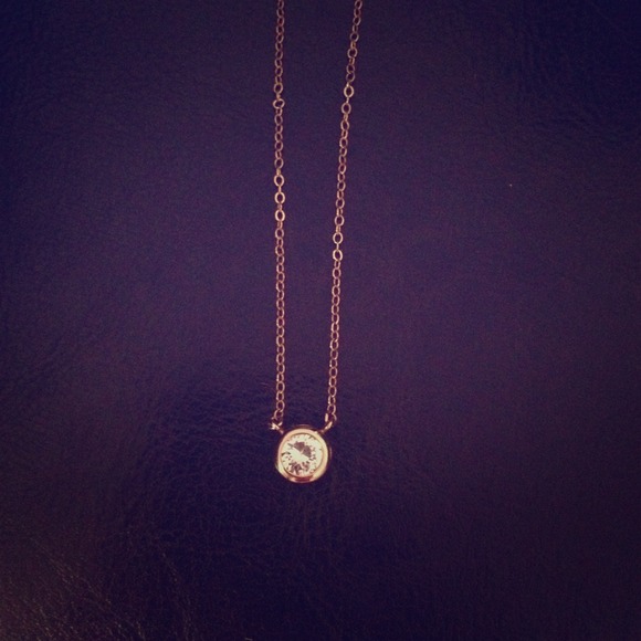Faux diamond pendant necklace