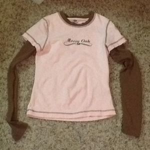 GIRLS JUNIORS PINK MOSSY OAK SHIRT SIZE SMALL