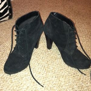 Black suede boots