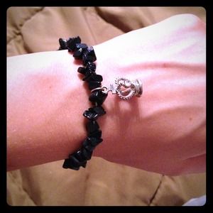 Custom handmade bracelet with crown charm